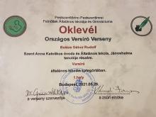 Első helyezés országos versenyen